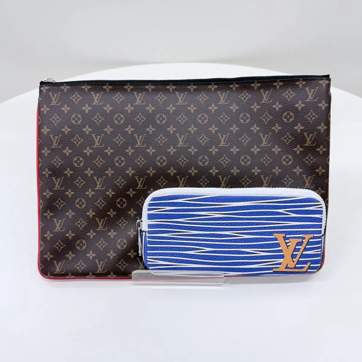 A+級/OS Louis Vuitton ルイヴィトン モノグラム ポケット ポシェット A4 マルチポケット クラッチバッグ