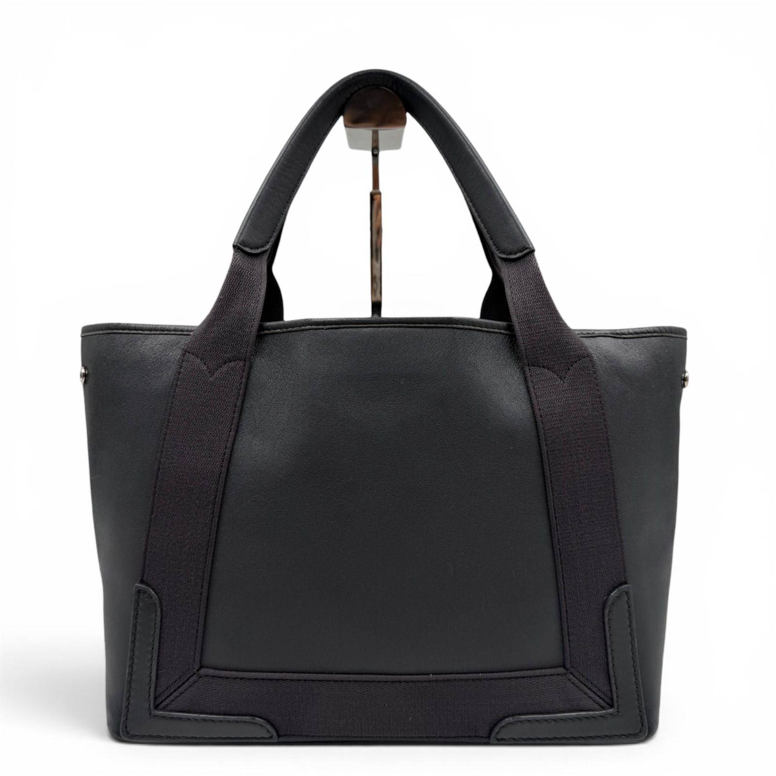 良品】BALENCIAGA カバス Sサイズ ハンドバッグ レザー ロゴ 黒 