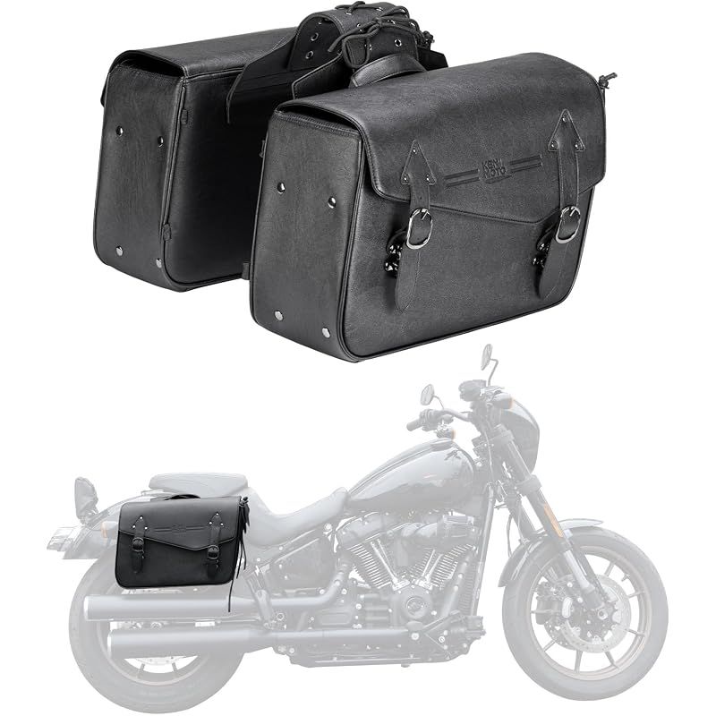 【新品】 KEMIMOTO バイク サイドバッグ バイク バッグ 35L 大容量 汎用 防水 左右セット 持ち運び便利 飛び出し防止 オートバイ ブラック 適格請求書発行可 KM5406 10,443円