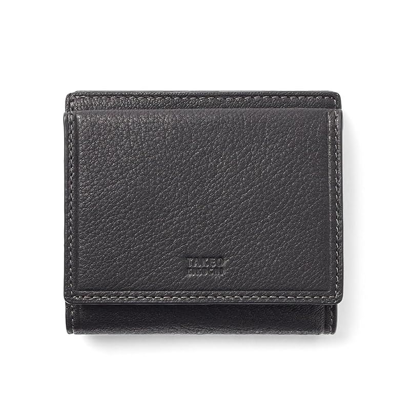 [タケオキクチ] TAKEO KIKUCHI カプリーノ ゴートレザー 二つ折り財布 メンズ BOX型小銭（クロ） No.753602