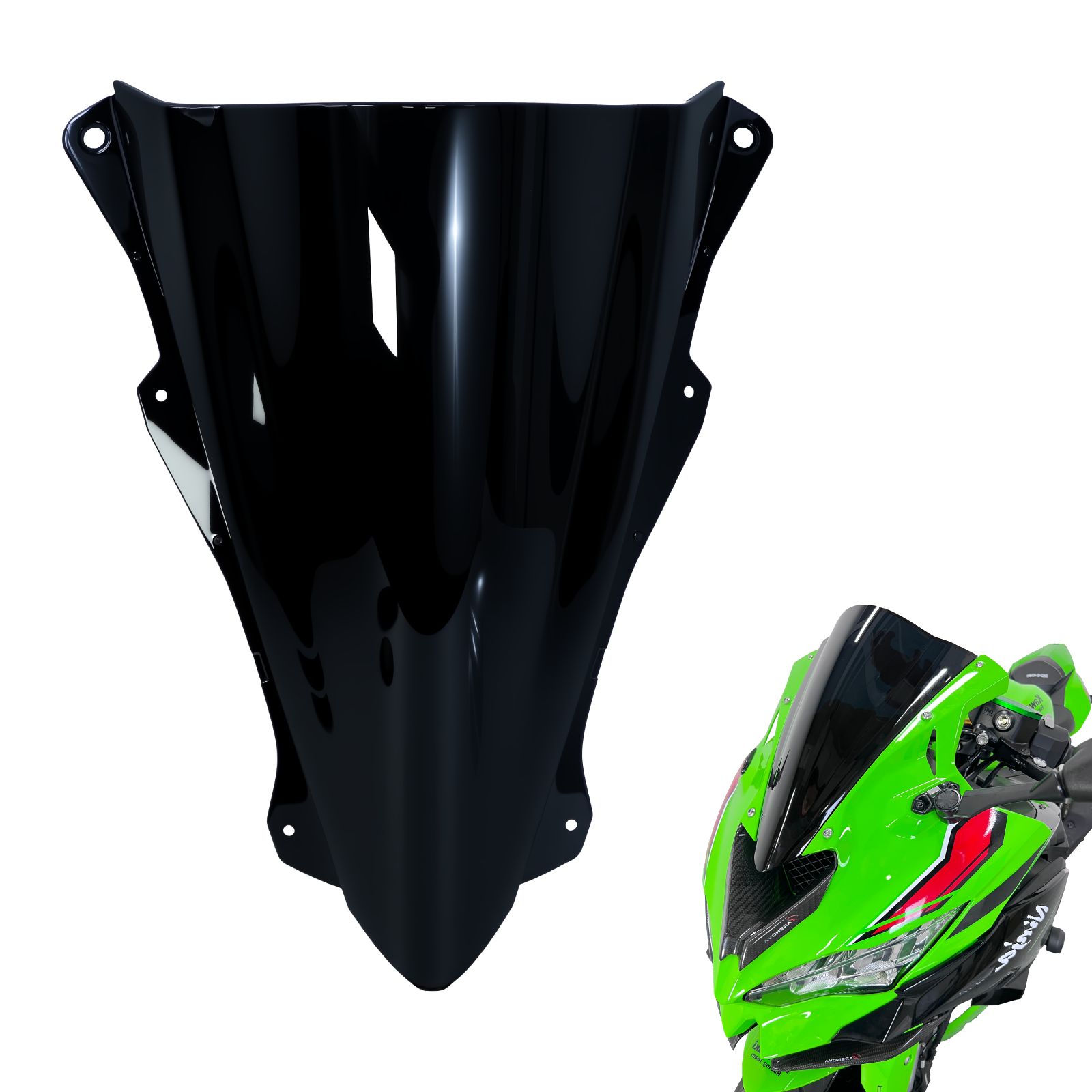 Kawasaki Ninja ZX-4RR/4R/25R/25RR 用 ダブルバブルバイザー 2025年式
