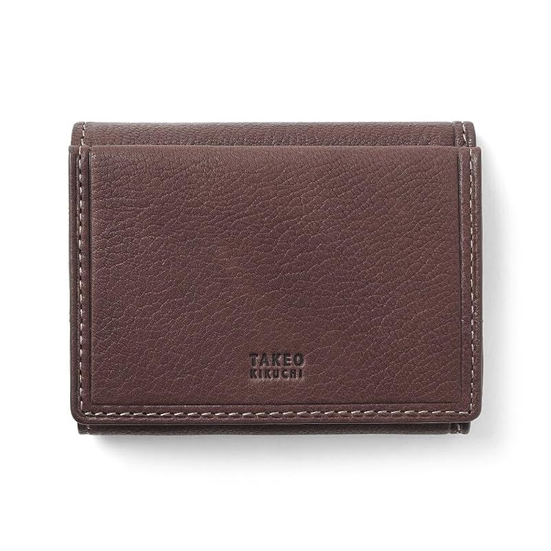 [タケオキクチ] TAKEO KIKUCHI カプリーノ ゴートレザー 三つ折り財布 メンズ BOX型小銭（チョコ） No.753603 22,917円