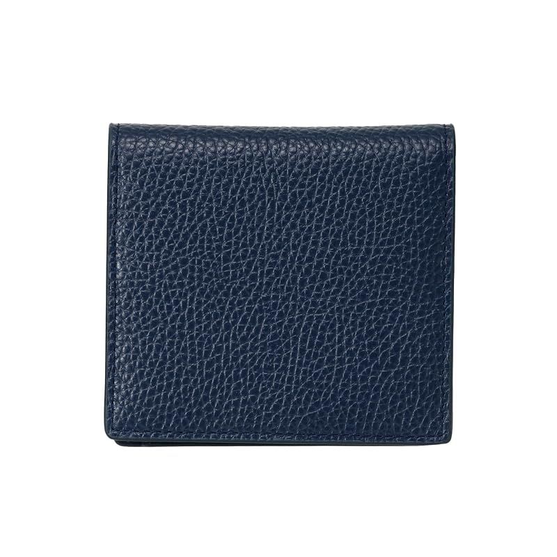 [ミラグロ] オイルドレザー 薄型 二つ折り財布 (財布 メンズ 折り財布 コンパクトウォレット 小銭入れ メンズ ブランド 革 ギフト 春財布 プレゼント 男性 クリスマス 父の日 敬老) CA-SP-669 (ネイビー（シュリンクレザー）)