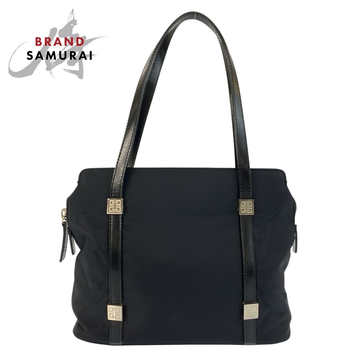 美品 GIVENCHY ジバンシィ ブラック 黒 シルバー金具 ナイロン/レザー