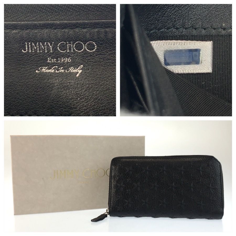 M*o様 「美品」JIMMY CHOO ブラック　スターエンボスレザー　ケ 美品 JIMMY CHOO ジミーチュウ スターエンボス ブラック 黒 シルバー