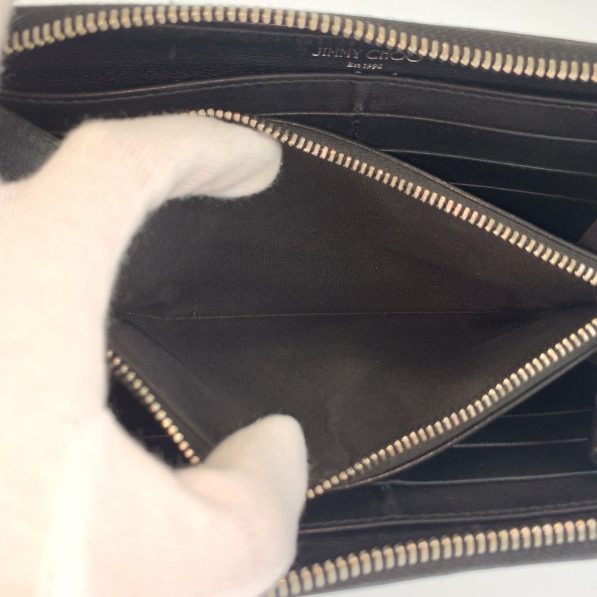 美品 JIMMY CHOO ジミーチュウ スターエンボス ブラック 黒 シルバー