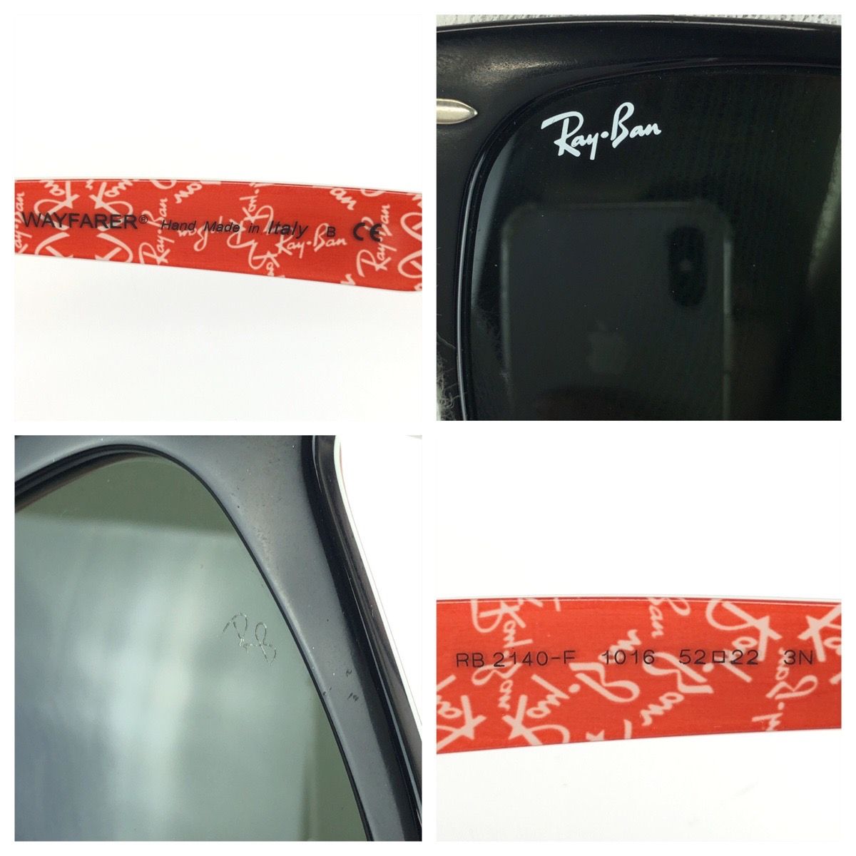 美品 Ray-Ban レイバン ウェイファーラー ブラック レッド シルバー