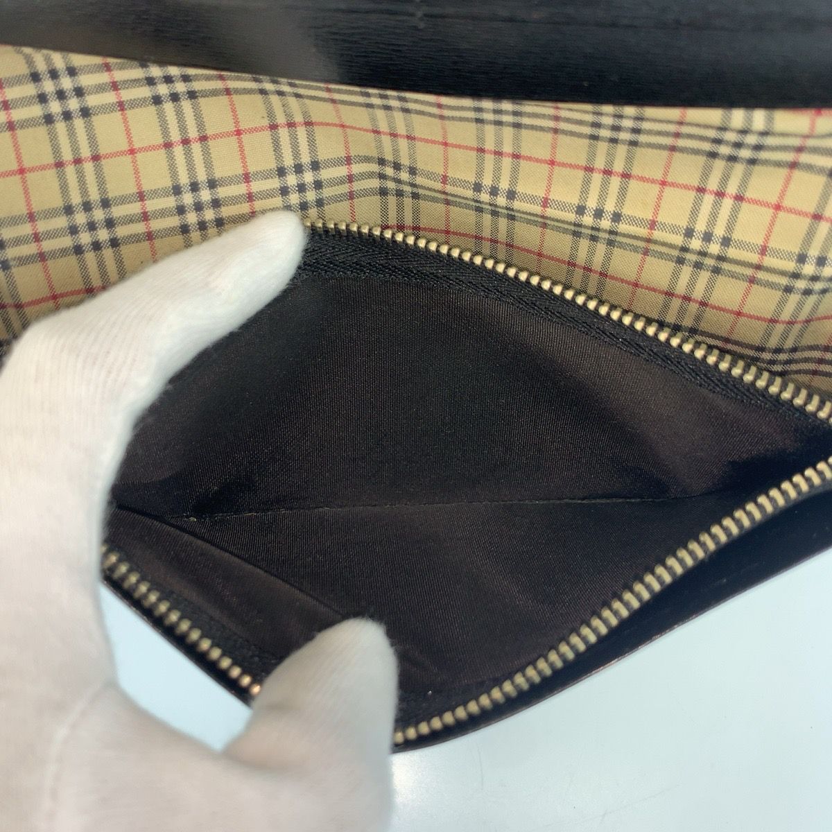 美品 BURBERRY バーバリー ヴィンテージ 中チェック柄 ブラック 黒
