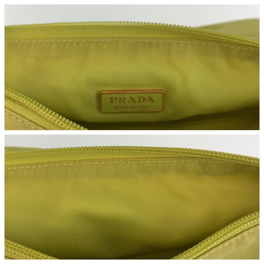 PRADA プラダ テスート 三角ロゴプレート グリーン イエローグリーン