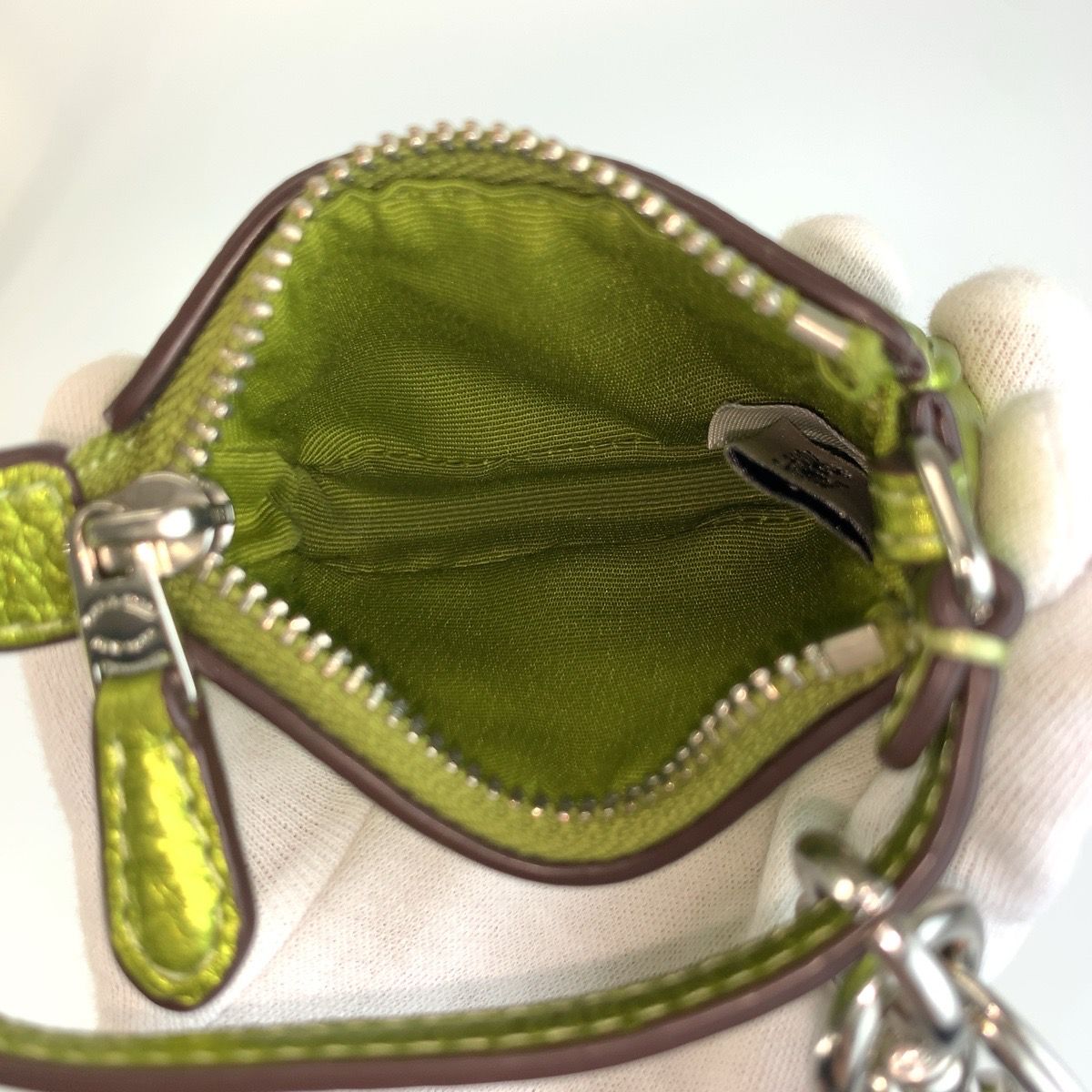 美品✨コーチ メトロポリタン ビジネスバッグ チャーム 2way レザー 緑 美品 COACH コーチ ミニ ノリータ グリーン メタリックグリーン レザー