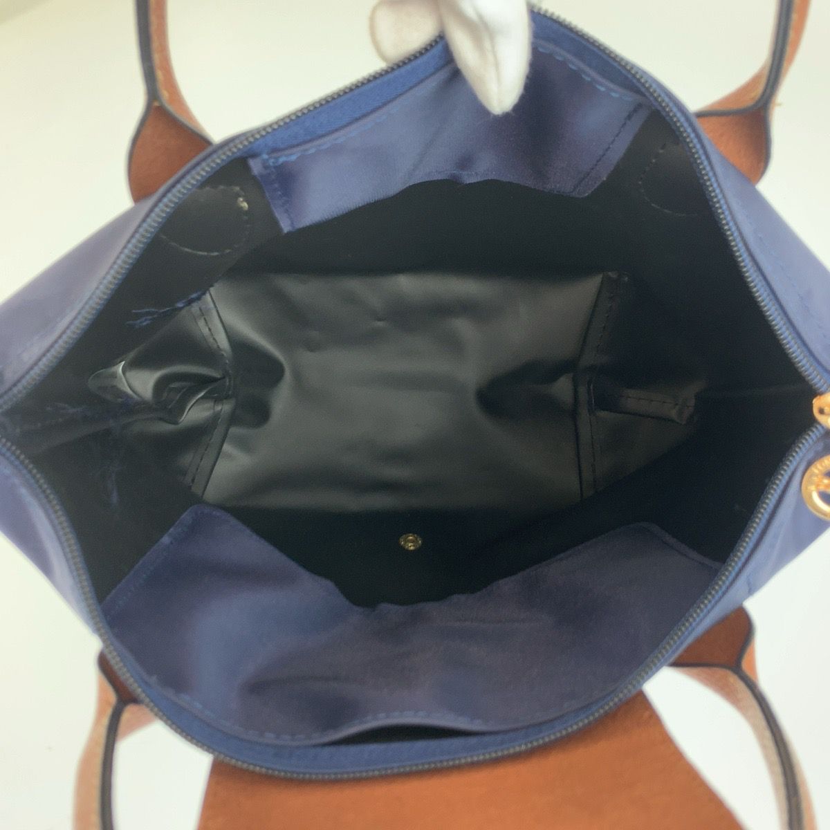 美品 Longchamp ロンシャン ル プリアージュ ネイビー ブラウン 
