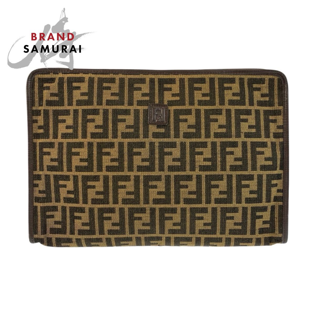 FENDI フェンディ ヴィンテージ ズッカ ブラウン キャンバス クラッチ