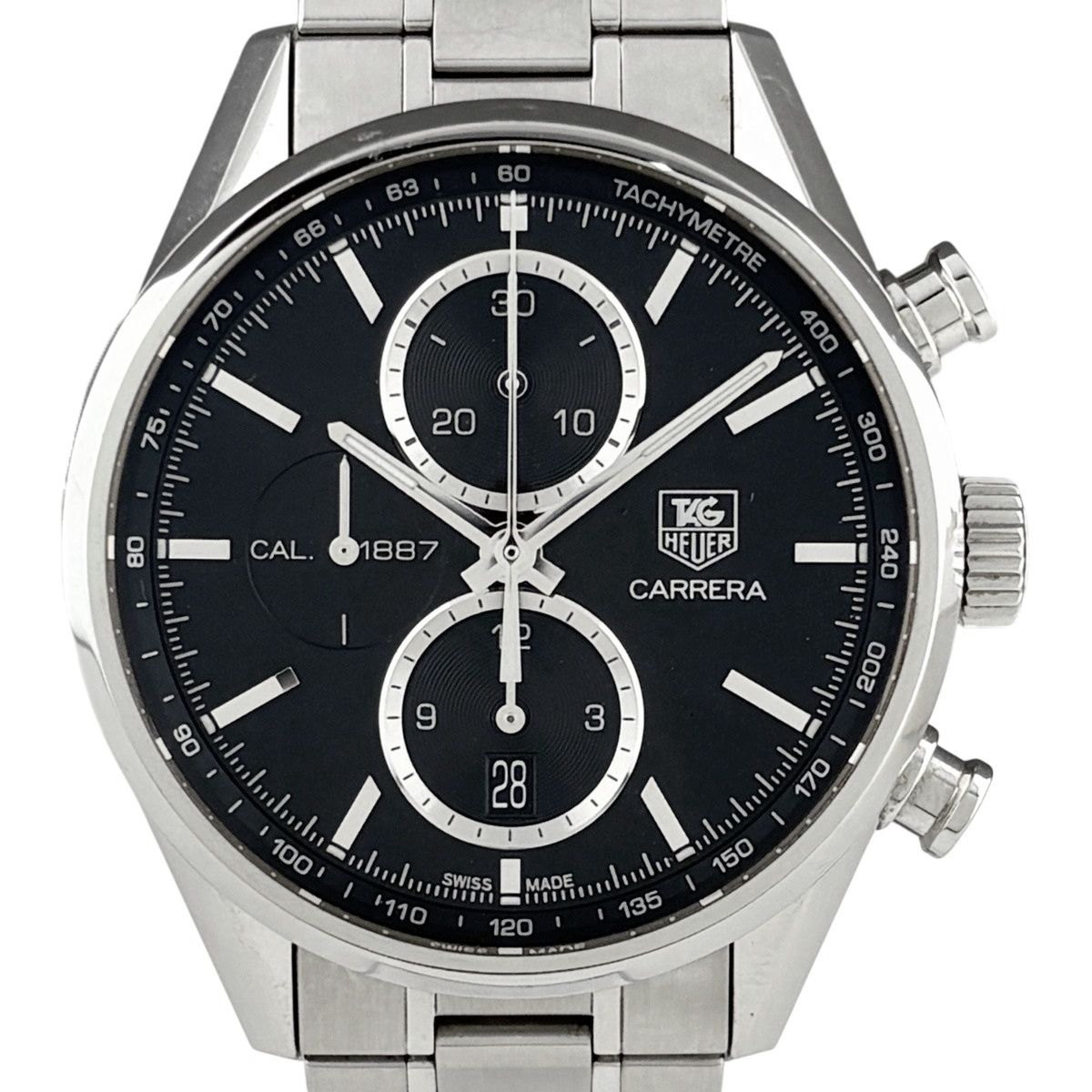 【保証書】タグホイヤー TAG HEUER カレラ キャリバー1887 CAR2110 BA0720 腕時計 SS 自動巻き ブラック メンズ 【中古】
