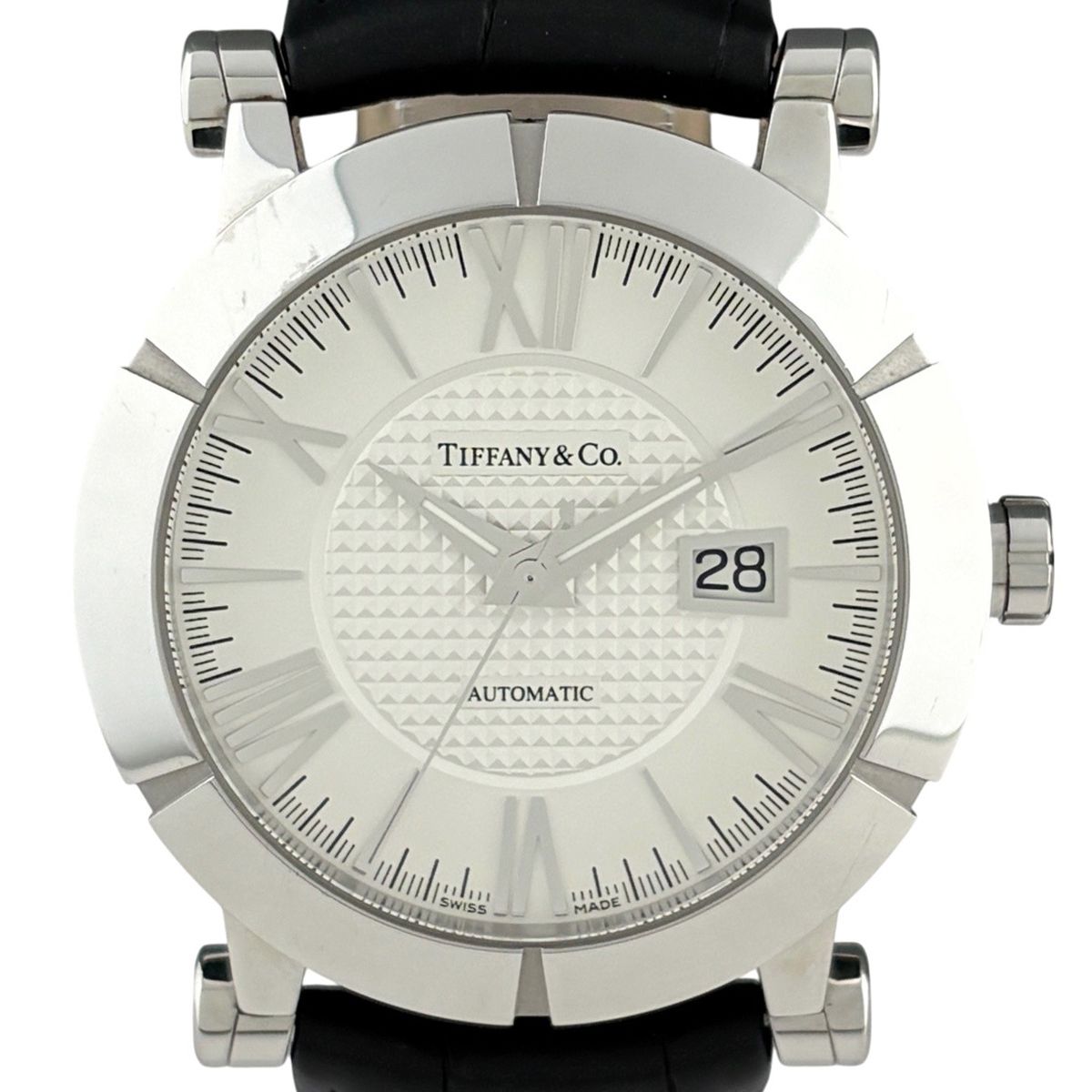 【保証書】ティファニー TIFFANY&Co. アトラス Z1000.70.12A21A71A 腕時計 SS レザー 自動巻き シルバー メンズ 【中古】