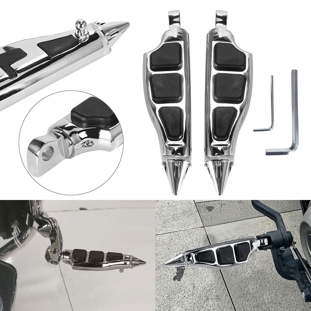 ハーレー XL883/1200 用 フットレスト フットペグ 10mm糸 クローム/ブラック