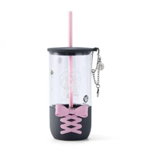 海外Starbucks 限定ガラスストロー付タンブラー 635ml STARBUCKS スターバックス Punk Ballet ストロー付 ガラスカップ
