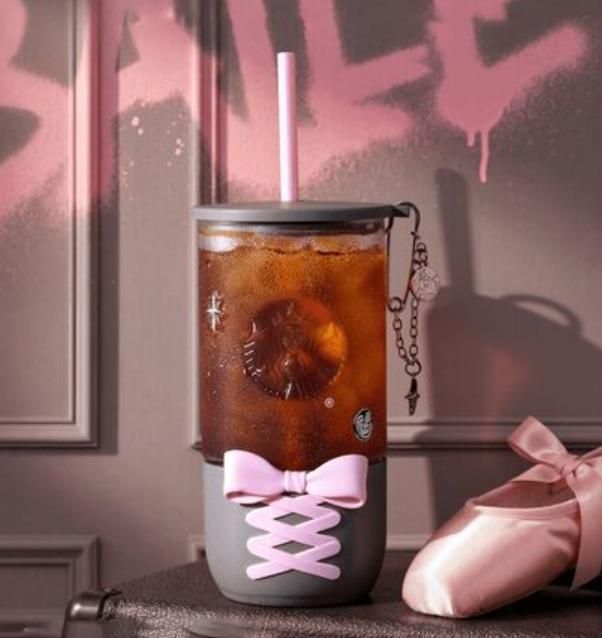 STARBUCKS スターバックス Punk Ballet ストロー付 ガラスカップ