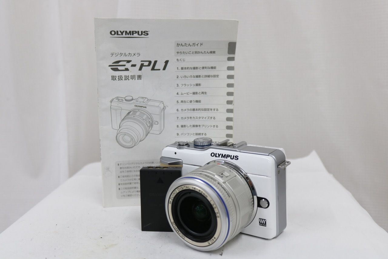 【返品保証】 オリンパス Olympus PEN E-PL1 ホワイト M.ZUIKO 14-42mm F3.5-5.6 ミラーレス一眼 e15666