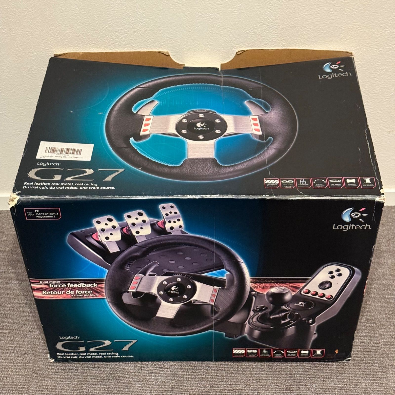 7-180 Logitech G27 レーシングホイール 箱付き - メルカリ