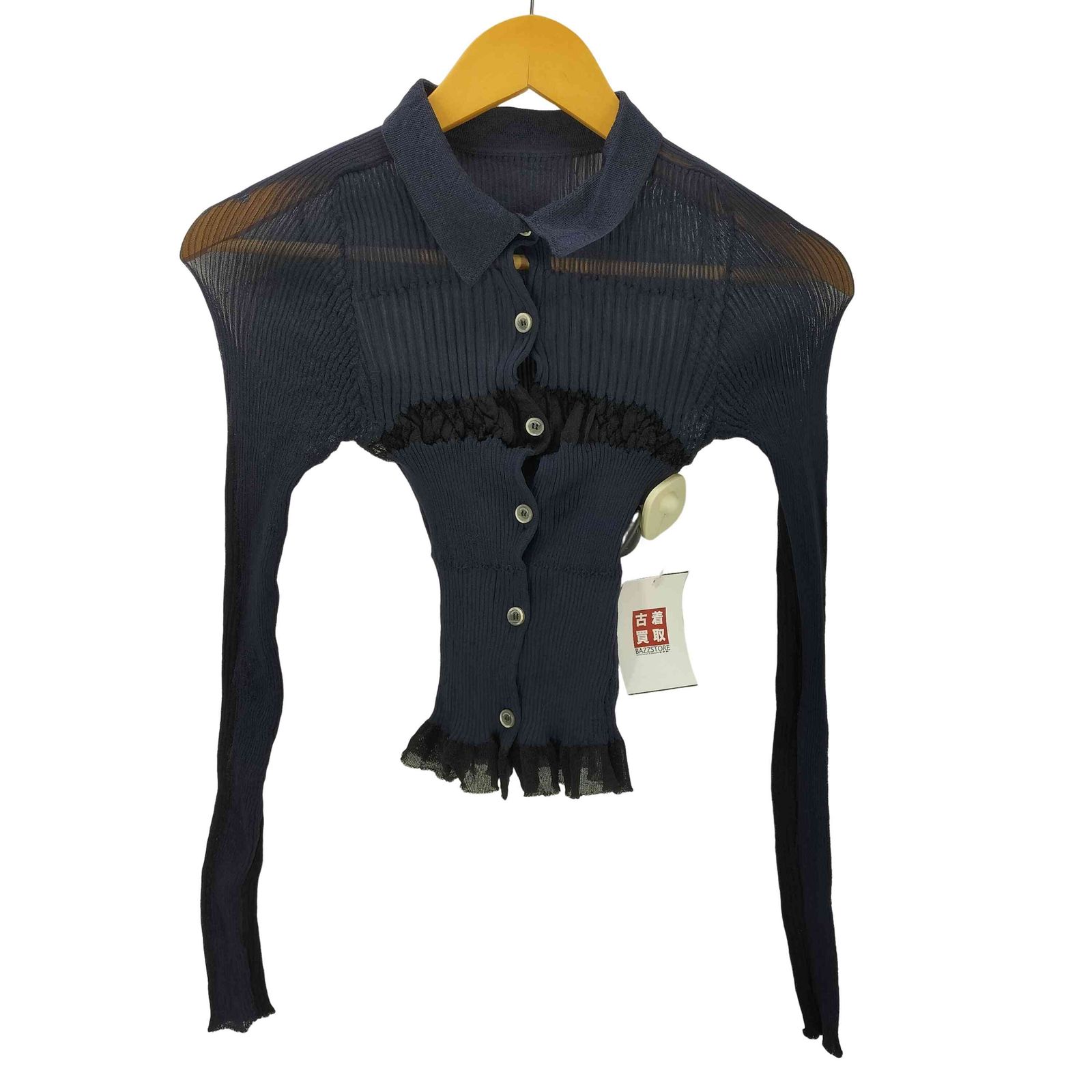ジャックムス JACQUEMUS Sheer Rib Knit Polo Cardigan シアー リブ