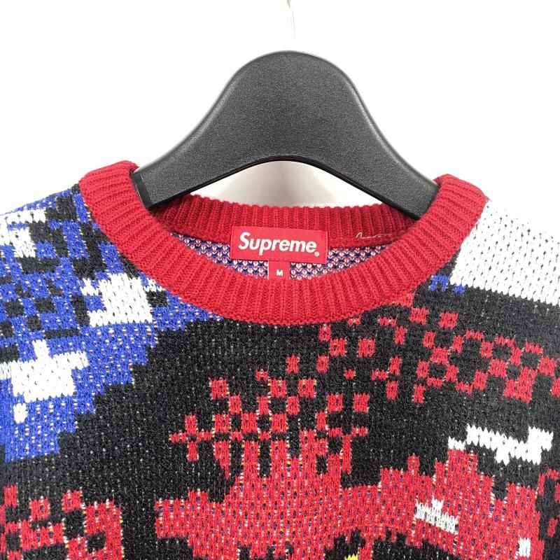 中古】Supreme Digital Flag Sweater サイズM 総柄 レッド