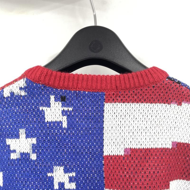 中古】Supreme Digital Flag Sweater サイズM 総柄 レッド