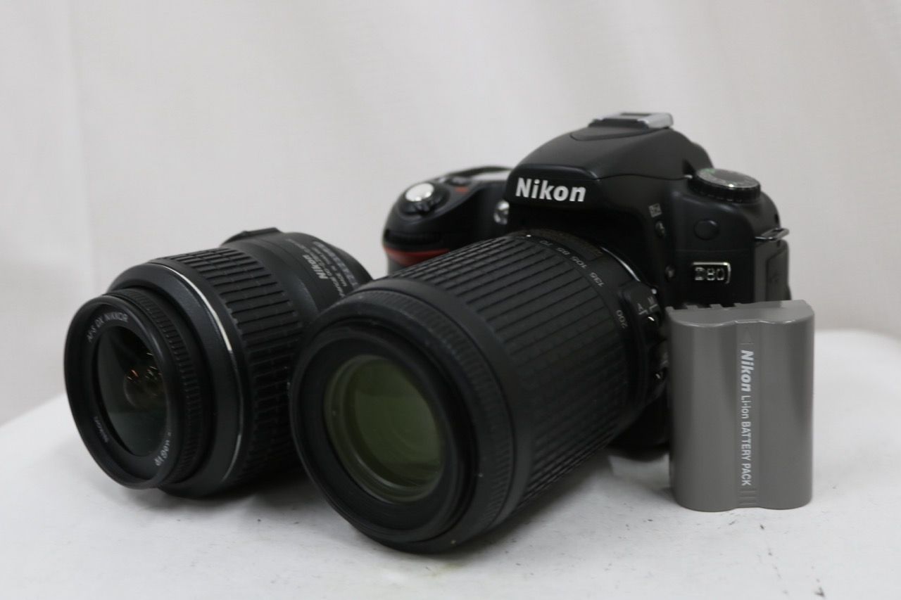 【返品保証】 ニコン Nikon D80 AF-S NIKKOR DX VR 18-55mm G 55-200mm G ED デジタル一眼 e15840
