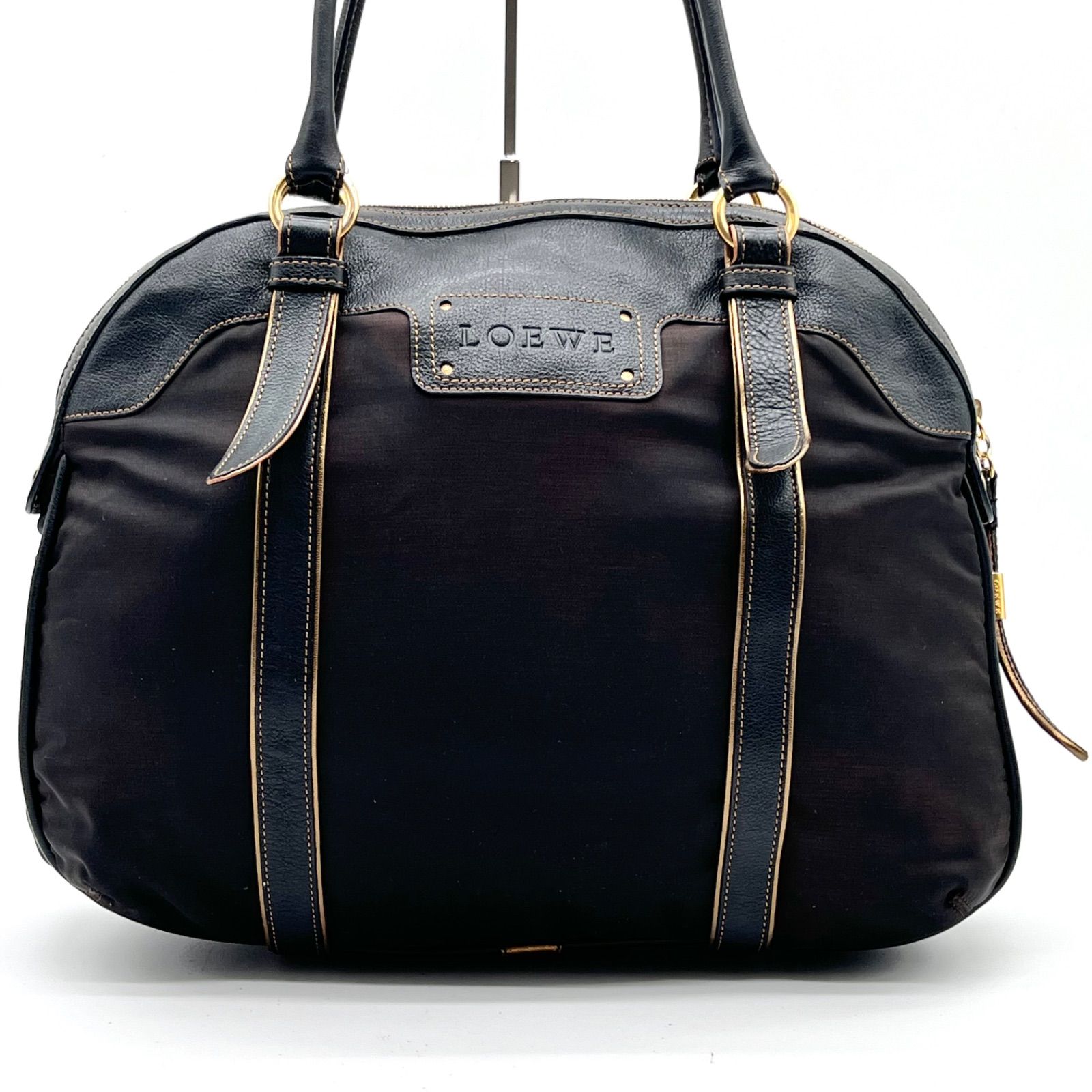 LOEWE ロエベ アナグラムロゴ ナイロン×レザー ショルダーバッグ