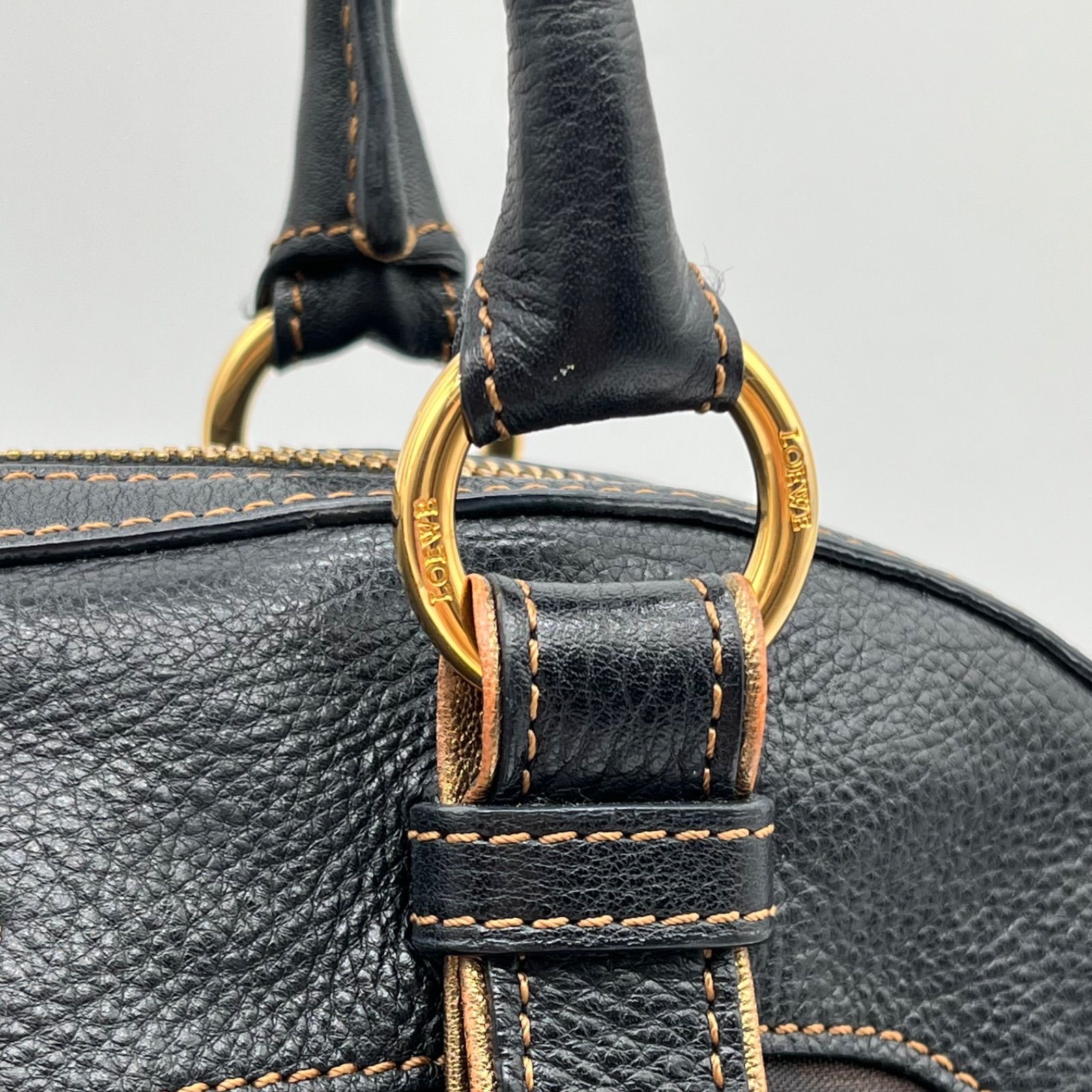 LOEWE ロエベ アナグラムロゴ ナイロン×レザー ショルダーバッグ