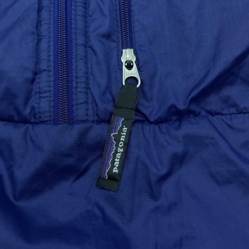 中古】90s Patagonia パフボール ベスト サイズL ネイビー/パープル