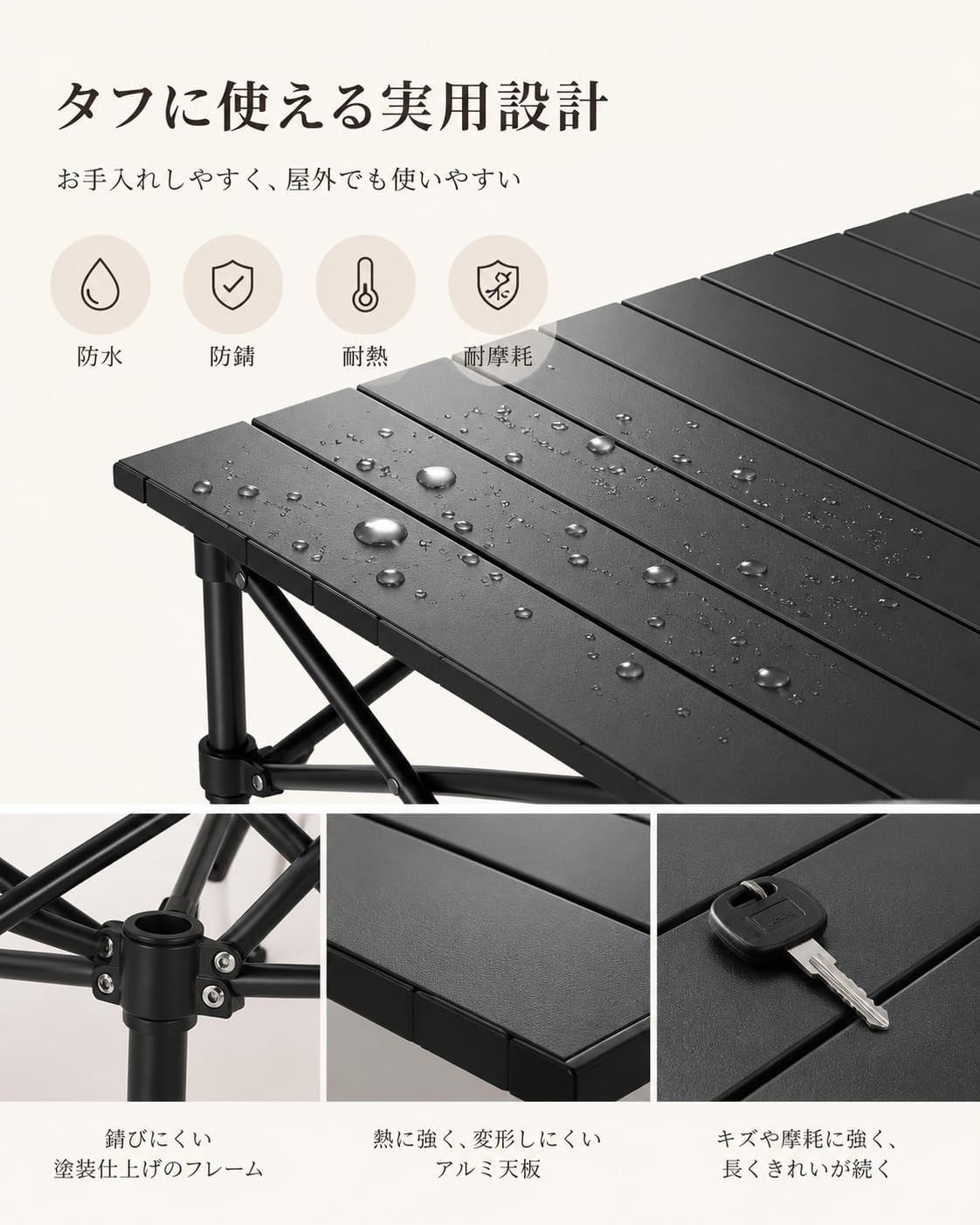 アウトドア テーブル チェアセット 7点セット 120×56cm 折りたたみ