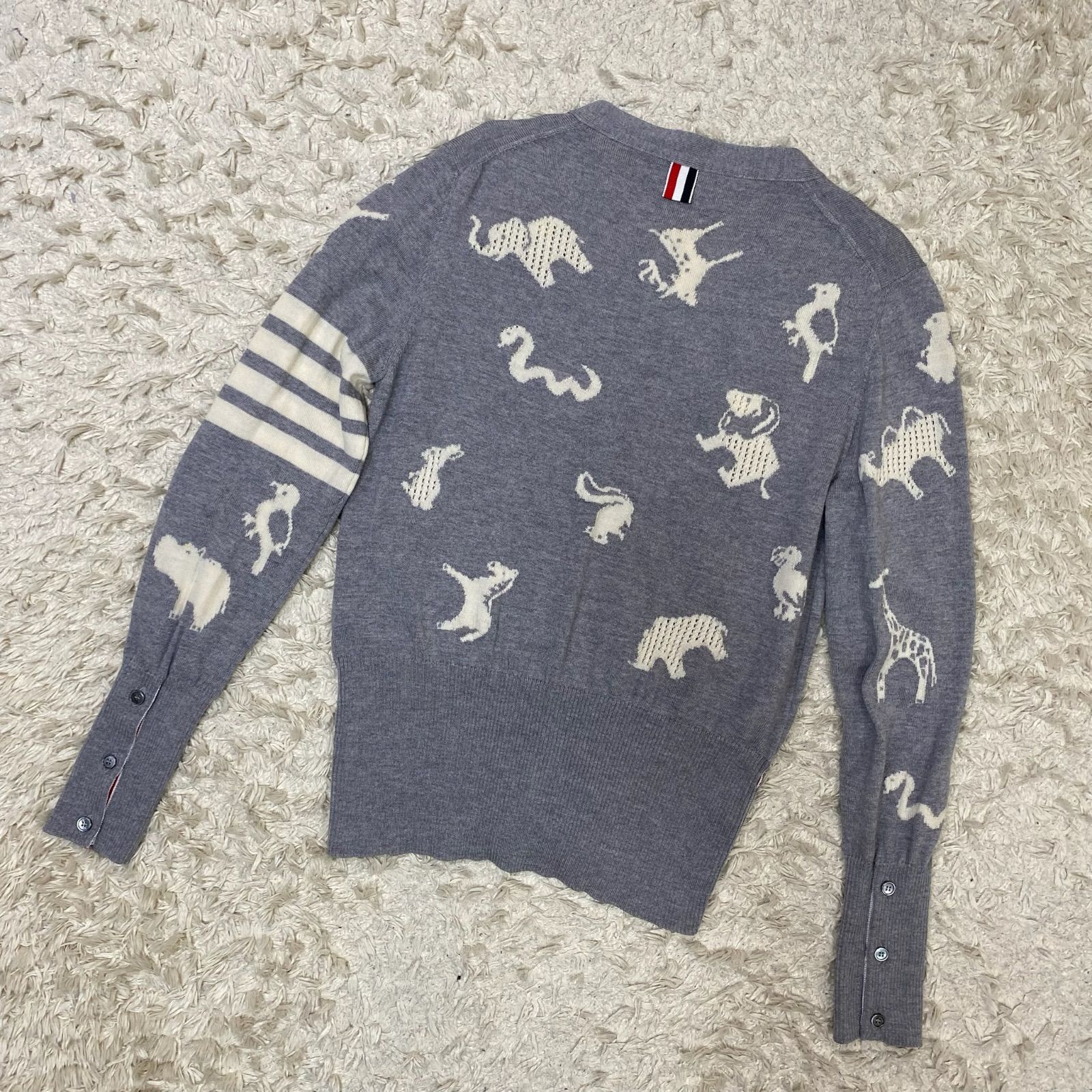 極美品 トムブラウン THOM BROWNE ウール100% ニット カーディガン