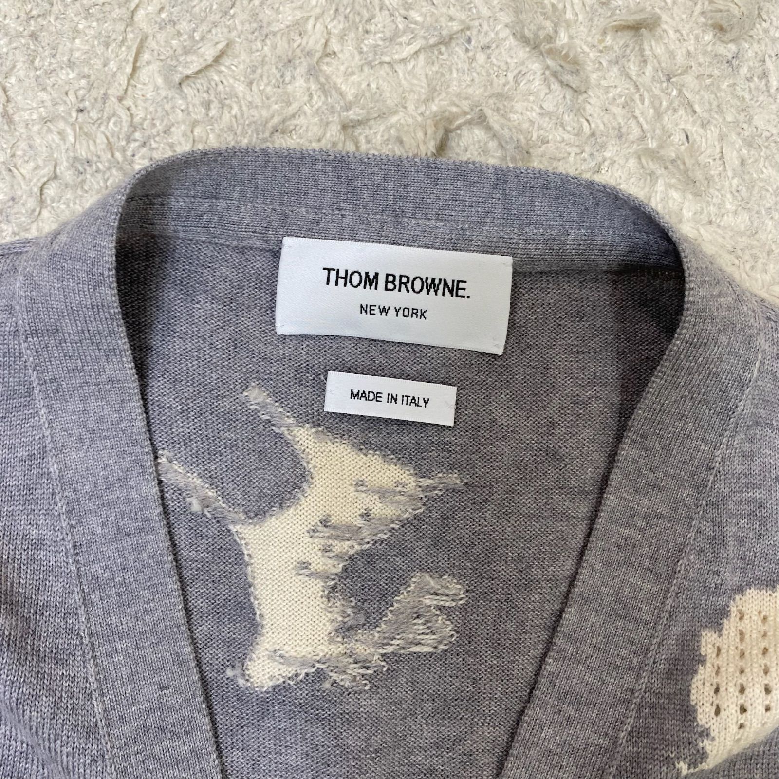 極美品 トムブラウン THOM BROWNE ウール100% ニット カーディガン