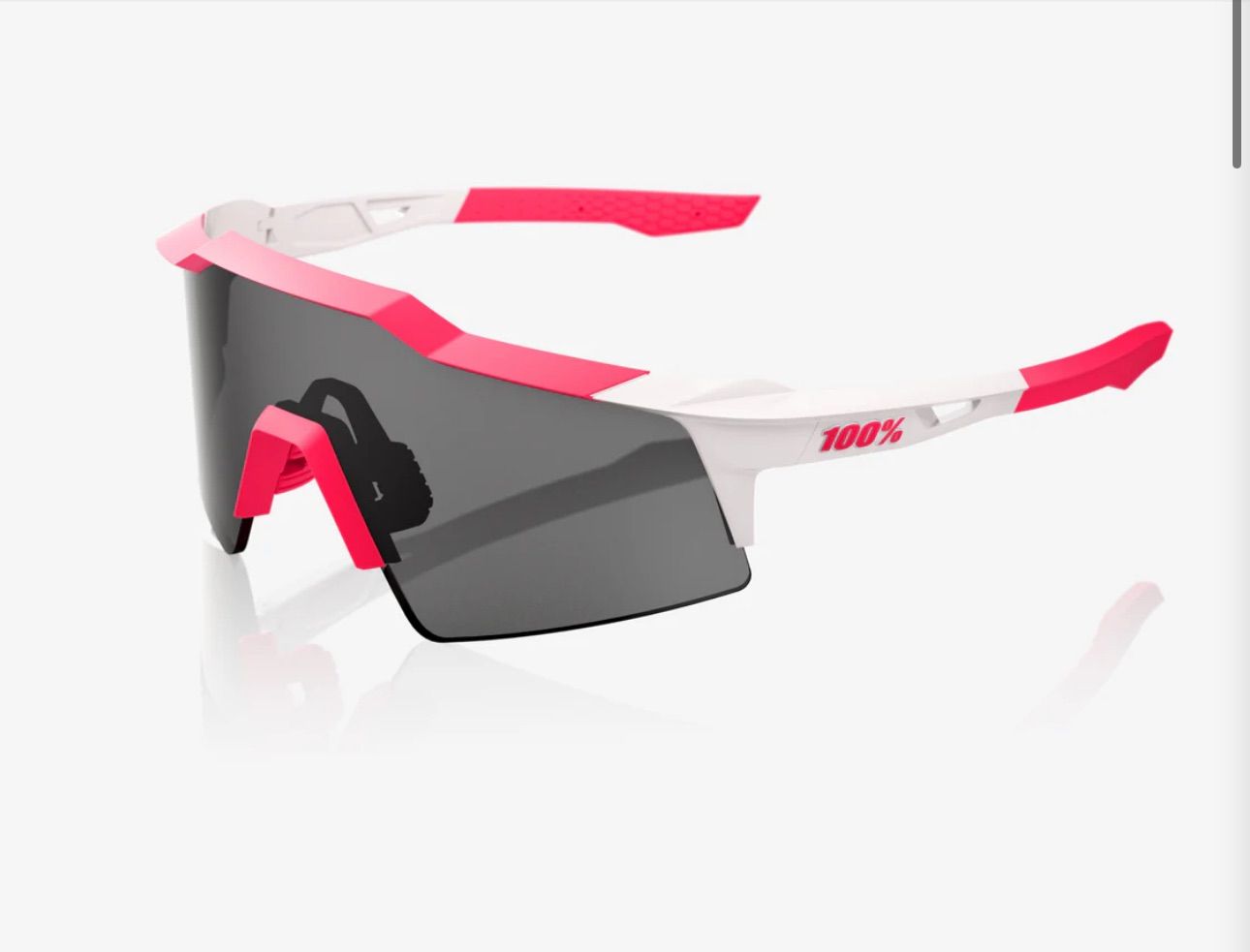 100%/ワンハンドレッド　SPEEDCRAFT® SL Puddy Pink White Smoke Lens　ミラーレンズ スポーツサングラス 野球 ロードバイク