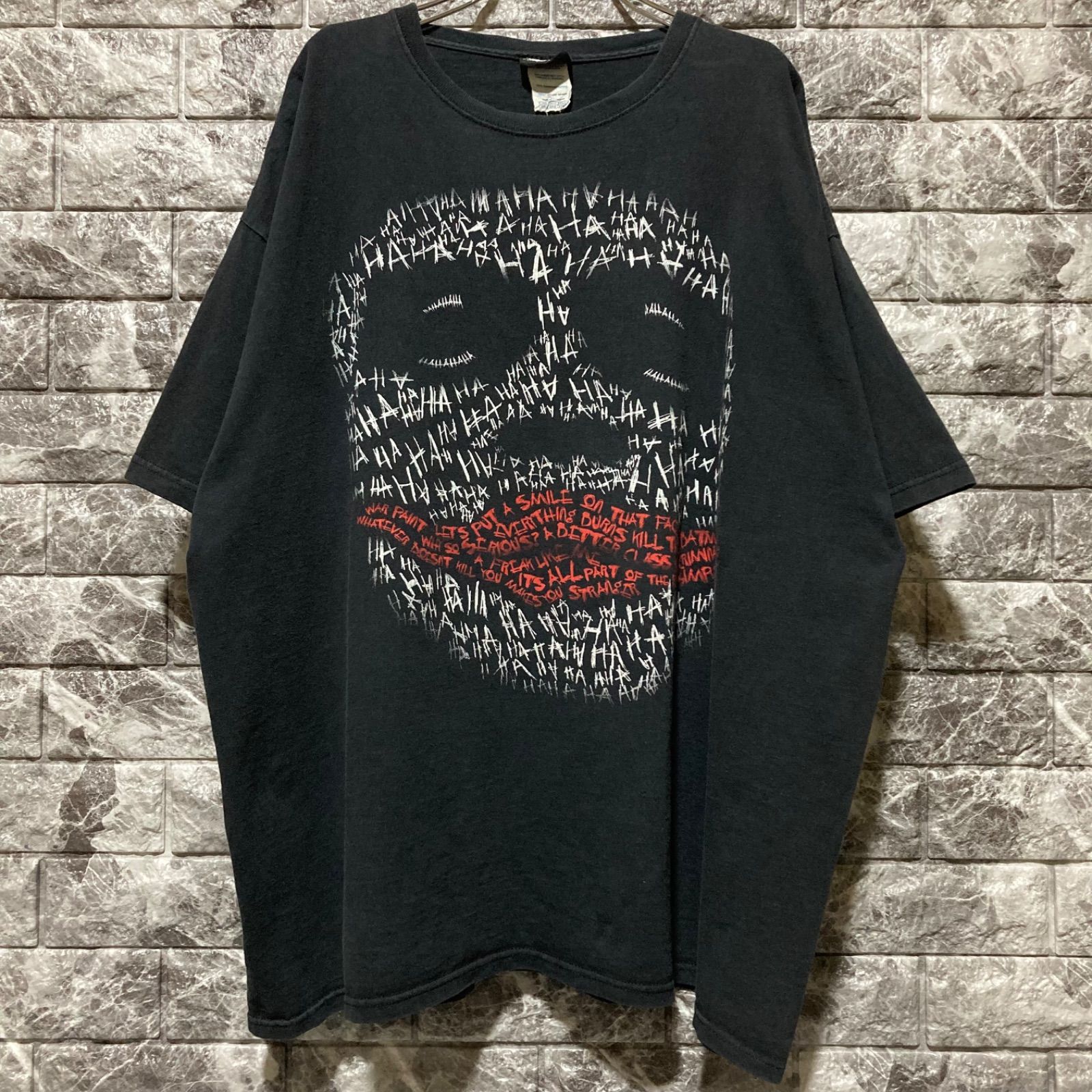 DARK NIGHT Tシャツ 2XL ジョーカー JOKER 映画 BLACK 黒 FACE XXL