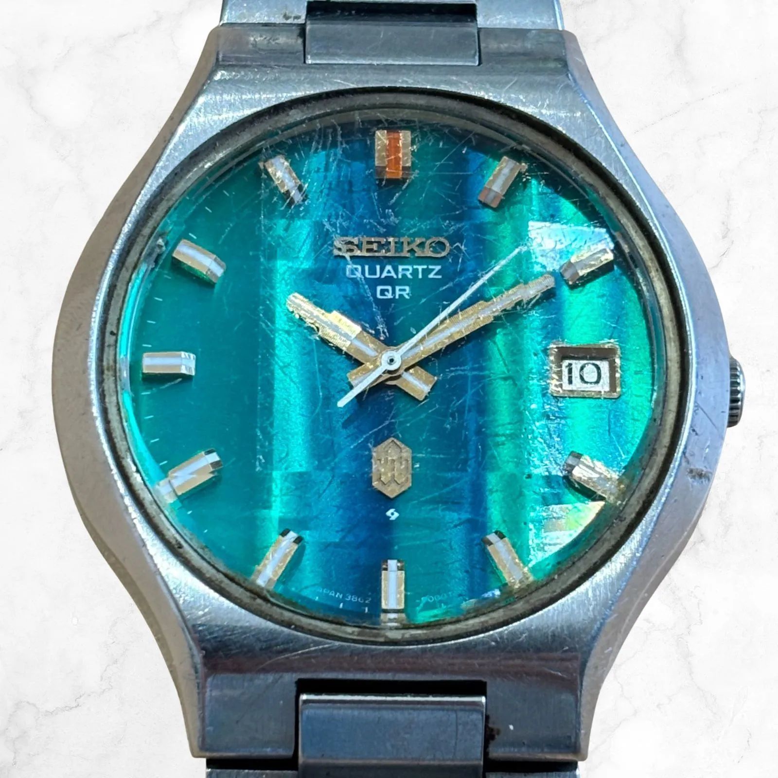 1973年製 SEIKO セイコー 3862-8000 クォーツ 腕時計 グリーン文字盤