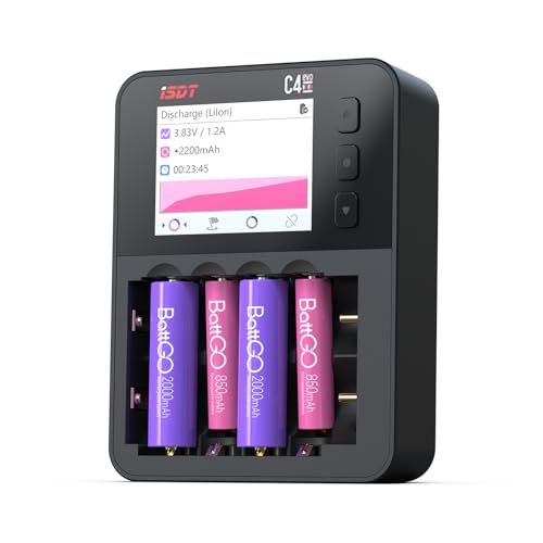 ★新品★ISDT C4 EVO 電池充電器 電池チャージャー スマート急速充電器 ミニ四駆充電器 1-6S リポバッテリー AA/AAA 単 3・単 4 ニッケル水素 18650 バッテリー RC ドローン クアッドコプター ファームウェアア 5665e7a1