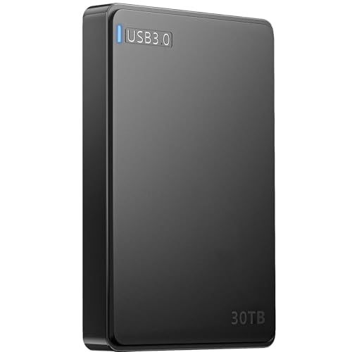 外付けHDD 30TB ハ-ドディスク 外付け USB3.1(Gen1)/3.0/2.0 耐衝撃 超高速データ転送 hdd 外付け 防水 防塵仕様 容量不足対策 データのバックアップ 携帯便利 (ブラック) 10,629円