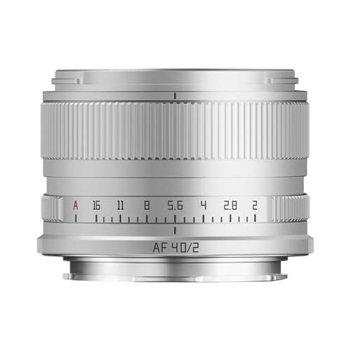 TTArtisan AF 40mm F2 Lマウント フルサイズ 単焦点レンズ (国内正規品・メーカー2年保証付) ライカL互換品 オートフォーカス 大口径 ブラック ミラーレス用 風景・ポートレート撮影対応 シルバー 銘匠光学