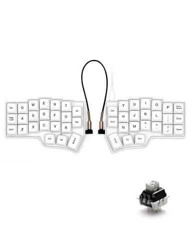 【完成品】YIVU Corne V4 有線 分割キーボード エルゴノミクス LEOBOGグレーウッド軸 リニア ホットスワップ MX互換 PBTキーキャップ RGBバックライト QMK/Vial