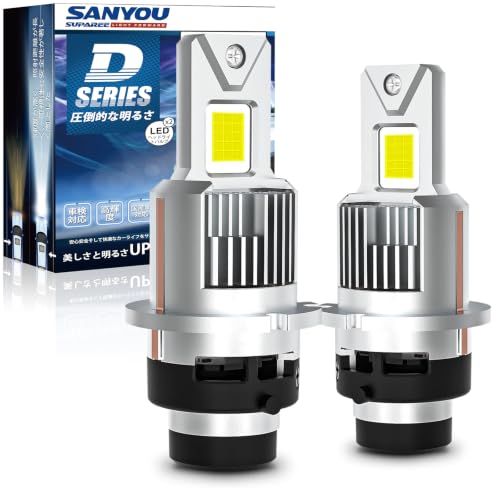 SUPAREE d4s led ヘッドライト 爆光 車検対応 純正HID交換用 ホワイト6500K 配線レス DC12V 高速冷却ファン IP68防水対策 キャンセラー内蔵 ポン付け 2個入りas