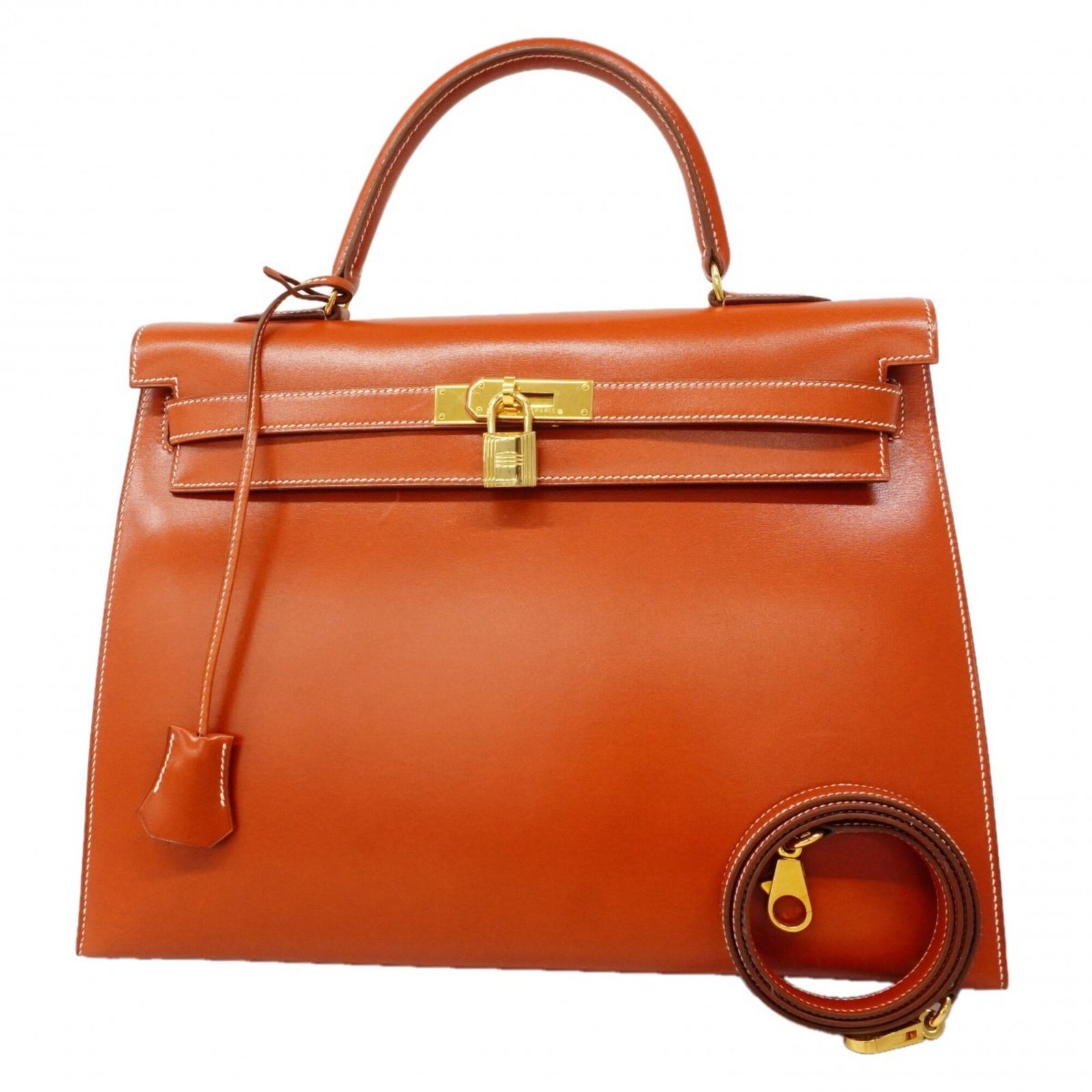 エルメス(Hermes) エルメス ハンドバッグ ケリー35 ボックスカーフ ブリック 〇Z刻印 2wayバッグレディース P3084431