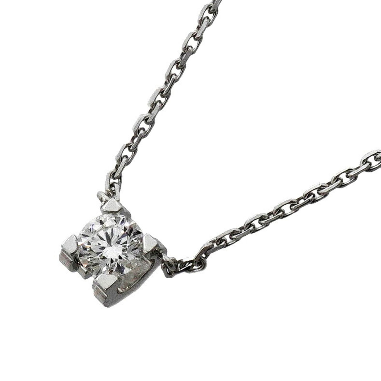 カルティエ(Cartier) カルティエ ネックレス Cドゥ 1PD 18KWG ホワイトゴールド ダイヤモンドレディース OP010070