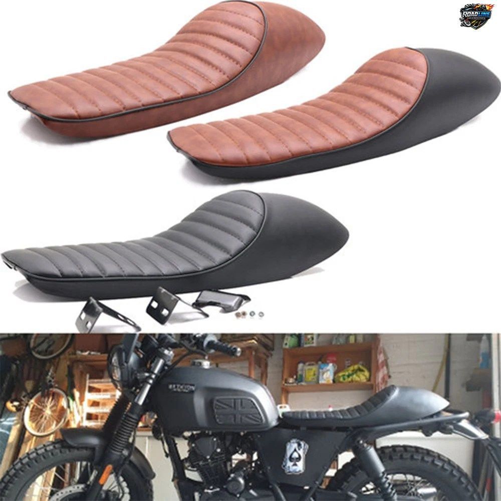 レトロユニバーサルモーターサイクルプラスロングハンプシート62cmカフェレーサーヴィンテージサドルシートバッグクッションソフトシートカ