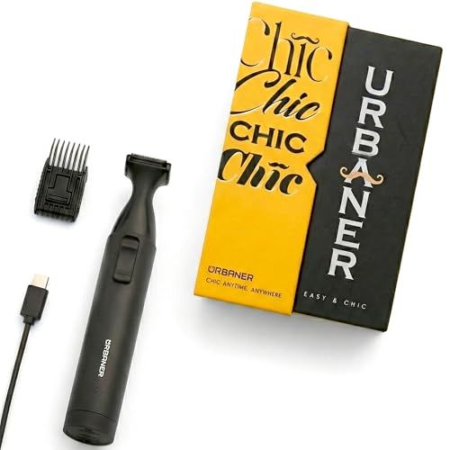 URBANER ヒゲトリマー メンズ USB急速充電 充電式 ディテールまで整えられる設計（きわぞり対応） 髭造型ツール付き IPX8防水 丸ごと水洗いOK 0.5mm～14mm 5段階調整 小型軽量 旅行用 日本語取扱説明書付き バリカン メンズ