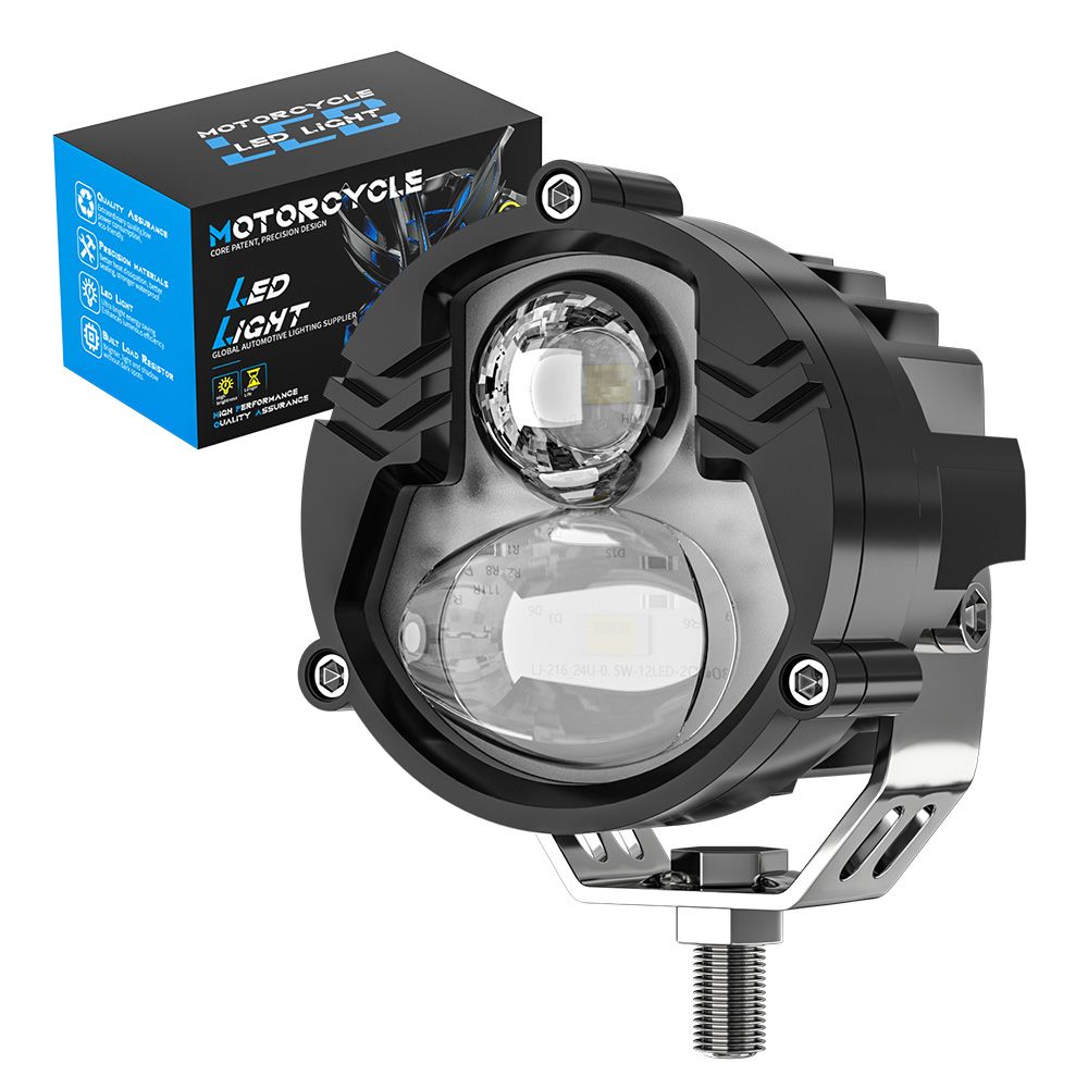 ASLENT 二輪車用LEDヘッドライト 24W 9-80V ハイビーム対応 2色切替
