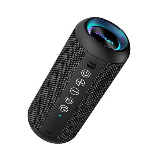 Ortizan ポータブル Bluetooth スピーカー IPX7防水 重低音 ワイヤレス ぶるーとゅーす スピーカー 30時間連続再生 TWSペアリング 24W高出力 軽量 コンパクト アウトドア キャンプ ブルートゥース ポータブル スピーカー 車内 お