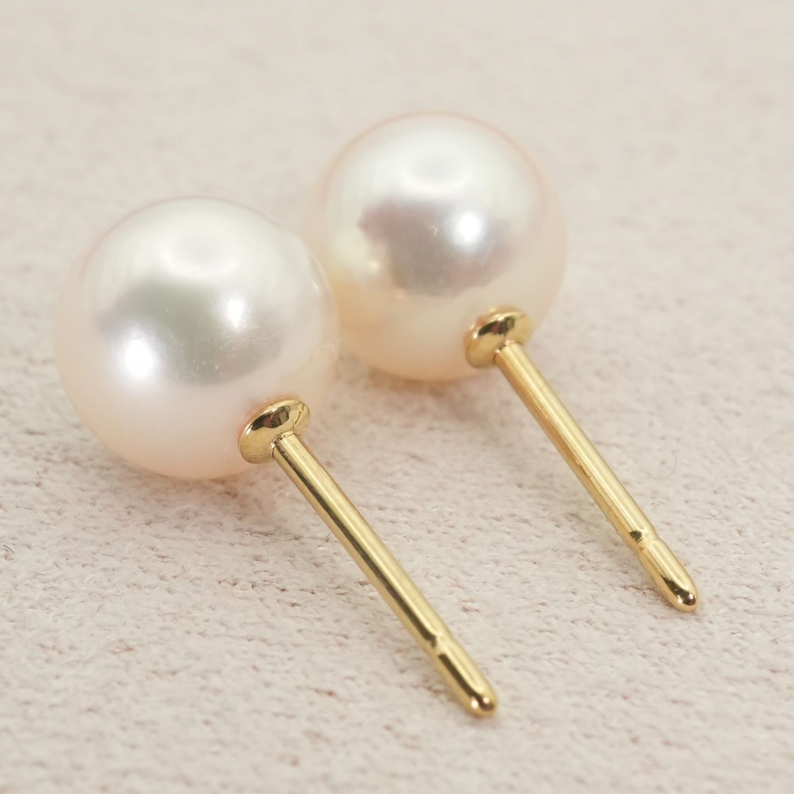 7.7mm ミキモト K18 アコヤ真珠 一粒パール ピアス /25-89 - メルカリ