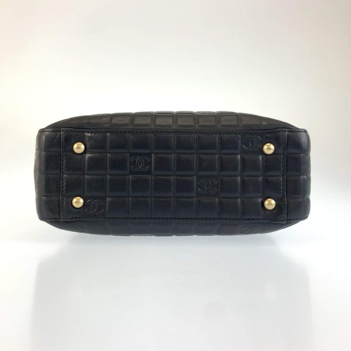 美品 CHANEL シャネル アイコン チョコバー ブラック 黒 レザー トート