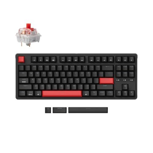 【国内正規品】Keychron C3 Pro カスタムゲーミングキーボード、コンパクトテンキーレスレイアウト/USレイアウト/赤色LEDバックライト/有線接続メカニカルキーボード/ガスケットマウント/Mac Windows Linux対応 ( dbd3e384